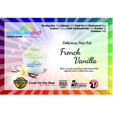 Rainbow's End Non-Fat French Vanilla Yogurt 4/1 Gallon