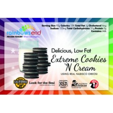 Rainbow's End Low Fat Extreme Cookies N' Cream Yogurt 4-1 gallon