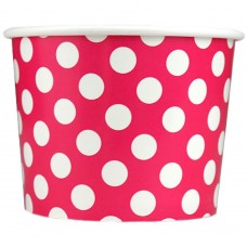 16 Ounce 1000 Count Pink With White Polka Dots Food Container