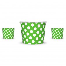 16 Ounce 1000 Count Green With White Polka Dots Food Container
