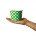 16 Ounce 1000 Count Green With White Polka Dots Food Container