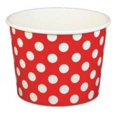 16oz RED W/WHITE POLKA DOT FOOD CONTAINER 1000CT