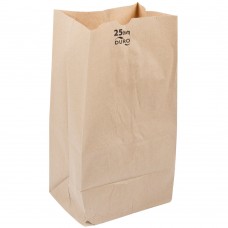 BAG GROCERY 25LB PAPER KRAFT SHORT RECYCLABLE SOS 500CT